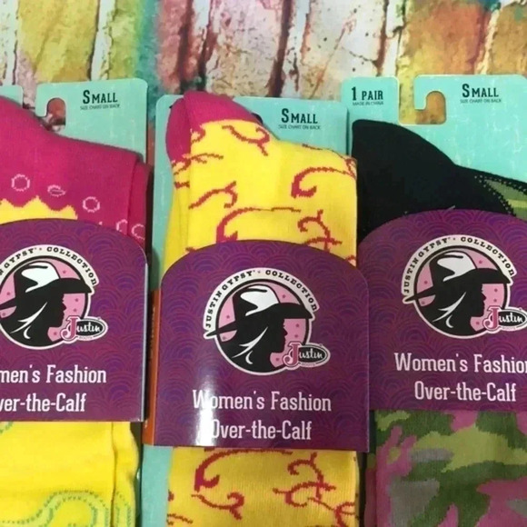 Justin boots socks over calf 3 pair lot‎ women’s 4-9 - Picture 2 of 3